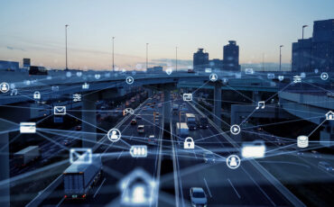 Transportation and technology concept. ITS (Intelligent Transport Systems). Mobility as a service.Telecommunication. IoT (Internet of Things). ICT (Information communication Technology).